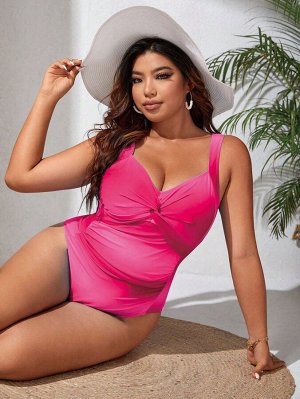 Женский слитный купальник Plus Size