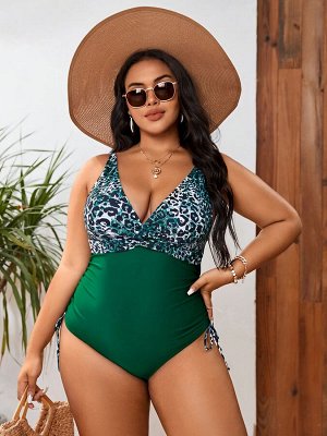 Женский слитный купальник Plus Size