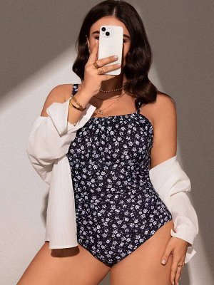 Женский слитный купальник Plus Size