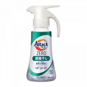 Жидкое средство для стирки Attack ZERO суперконцентрат, с защитой от неприятных запахов при сушке в помещении 380г флакон с дозатором