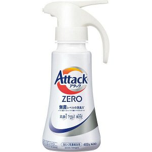 Жидкое средство для стирки Attack ZERO суперконцентрат, для любых типов стиральных машин 400г флакон с дозатором