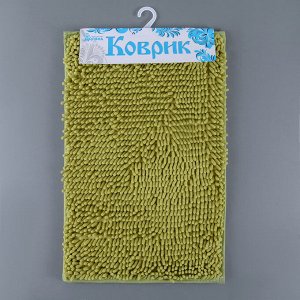 Коврик Доляна «Букли длинные», 40?60 см, цвет зелёный