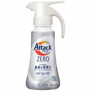 Жидкое средство для стирки Attack ZERO суперконцентрат, для любых типов стиральных машин 380г флакон с дозатором