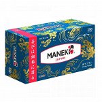 Салфетки бумажные &quot;Maneki&quot; OCEAN, 2 слоя, белые, 250 шт./коробка