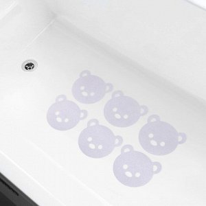 Противоскользящие наклейки для ванны «Мишка», набор 6 шт.