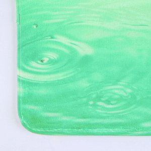 Набор ковриков для ванны и туалета Доляна «Флора», 2 шт: 38x43, 45x74 см, цвет зелёный