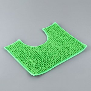 Набор ковриков для ванны и туалета Доляна «Букли», 2 шт: 40?50, 50?80 см цвет зелёный