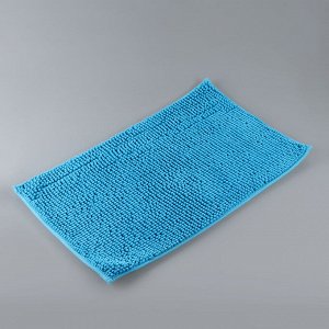 Набор ковриков для ванны и туалета 2 шт 40х50, 50х80 см &quot;Букли&quot; цвет синий