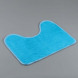 Набор ковриков для ванны и туалета Доляна, 2 шт: 40x50, 50x80 см цвет голубой
