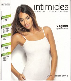 INTIMIDEA Canotta Virginia Майка из мягкой микрофибры на тонких бретелях. Изящная, мягкая, идеально садится по фигуре. (bianco-белый цвет) пр. Италия