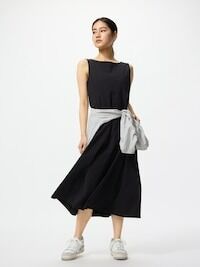 UNIQLO Ultra Stretch AIRism One-Piece – платье из ультрастрейч-материала AIRism укороченной длины - 09 BLACK