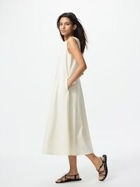 UNIQLO Ultra Stretch AIRism One-Piece – платье из ультрастрейч-материала AIRism укороченной длины - 01 OFFWHITE