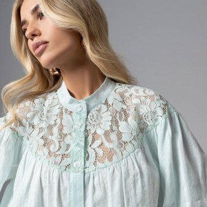 Рубашка из хлопка в стиле бохо, Лучше других (нежная мята)