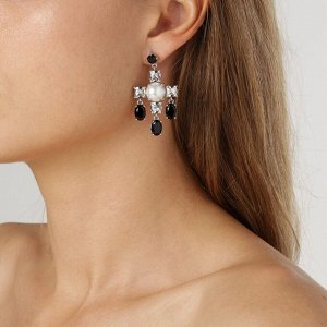 LEONORA SS CRYSTAL/BLACK серьги 430074