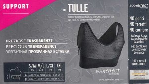 Intimidea BODYEFFECT Comfort bra TULLE ,ТОП из микрофибры на широких бретелях с поддерживающим эффектом. Элегантная прозрачная вставка с обратной стороны. (NERO -черный)