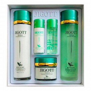 Набор средств для лица с экстрактом зеленого чая Jigott Well-Being Green Tea Skin Care 3SET (тонер, эмульсия, крем для лица)