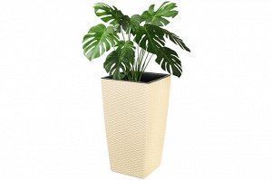 Кашпо "Камелия" 20 л, ротанг, слоновая кость, 24,5x24,5x46,5 см (модель 594)