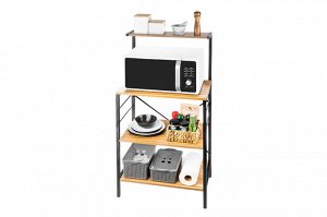 Подставка для микроволновой печи 58x35,5x121,5 см, черная, 4 полки из МДФ