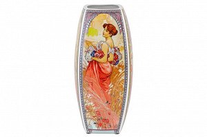 Ваза квадратная 3 л, 12,5x12,5x28 см, "Времена года", NEW BONE CHINA