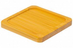 Банка для соли 300 мл с ложкой и бамбуковой крышкой, 12x9x9.5 см