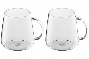 Набор кружек Crystal Glass с пробковой крышкой-подставкой, 420 мл, 11,5*9*10,5 см