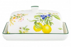 Масленка "Лимоны" из NEW BONE CHINA, 13,5x9x6,5 см