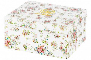 Чайный набор 2 пр. 300 мл "Яблоневый цвет на белом", NEW BONE CHINA, на ножке, 12,5*9,5*7 см