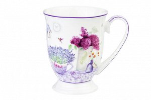 Кружка на ножке "Лаванда" 300 мл из NEW BONE CHINA