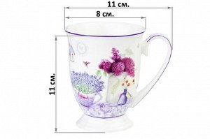 Кружка на ножке "Лаванда" 300 мл из NEW BONE CHINA