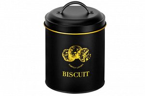 Банка для печенья 2 л с крышкой "Biscuit", черная, 14,5х14,5х19,5 см