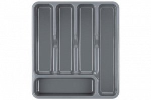 Широкий лоток для столовых приборов 33x29,5x5,3 см, серый (740018)