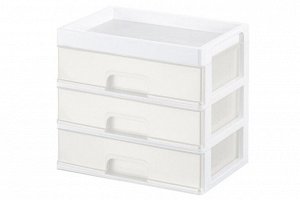 Органайзер для мелочей с 3 ящиками, 25,8x17,8x22,5 см, белый/перламутр (модель 340306)