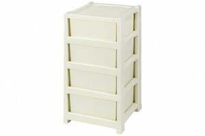 Комод Виола 4 секции, 39x39x82,5 см, слоновая кость (модель 338)