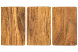Комплект из 3-х разделочных и сервировочных досок из акации, 21,5x13,5x1 см