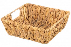 Плетеная корзина с ручками 24x24x9 см