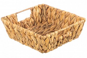 Плетеная корзина с ручками 24x24x9 см