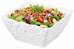 Салатник квадратный 16x16x8 см, 1 л с рисунком 'Птички на ветке'