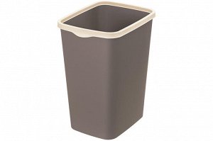 Ведро для мусора с фиксатором 33 л, шоколад/слоновая кость, 36x28x45.5 см, модель 'Тандем'