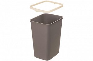 Ведро для мусора с фиксатором 33 л, шоколад/слоновая кость, 36x28x45.5 см, модель 'Тандем'