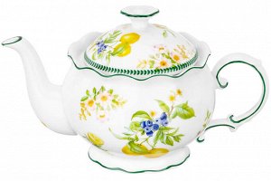 Чайник 700 мл "Лимоны" рифленый из NEW BONE CHINA (22x12,5x13 см)