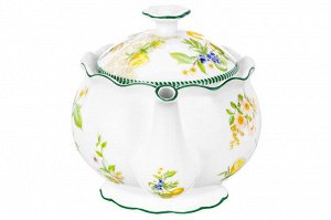Чайник 700 мл "Лимоны" рифленый из NEW BONE CHINA (22x12,5x13 см)