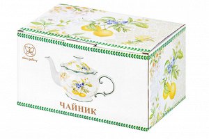 Чайник 700 мл "Лимоны" рифленый из NEW BONE CHINA (22x12,5x13 см)