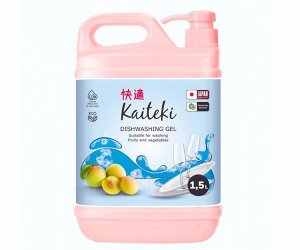 Kaiteki Средство для мытья посуды японский абрикос, 1,5 л