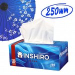 Салфетки бумажные в коробке INSHIRO Mega Box 2 слоя, белые, синяя коробка, 250 шт./коробка