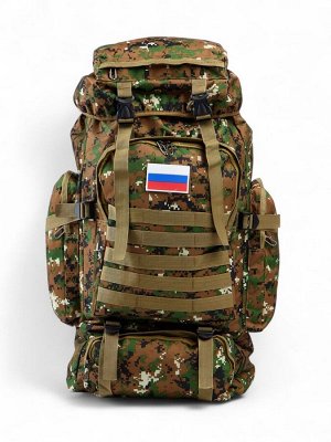 Рюкзак тактический туристический Adventure, 70 л, с карманами, расцветка пиксели, зелёный