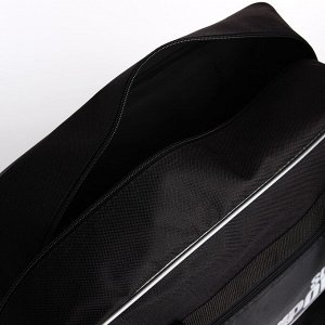 Сумка дорожная 20" на колёсах, отдел на молнии, с увеличением, наружный карман, длинный ремень, цвет чёрный