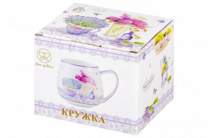 Кружка «Лаванда» 450 мл из NEW BONE CHINA, бочонок 13x10x8.5 см