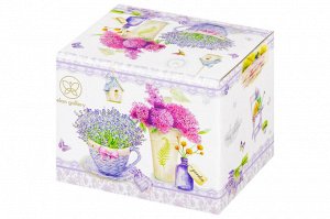 Кружка «Лаванда» 450 мл из NEW BONE CHINA, бочонок 13x10x8.5 см