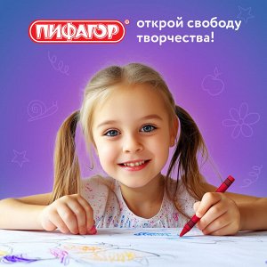 Восковые мелки ПИФАГОР "СОЛНЫШКО", НАБОР 24 цв., 227281
