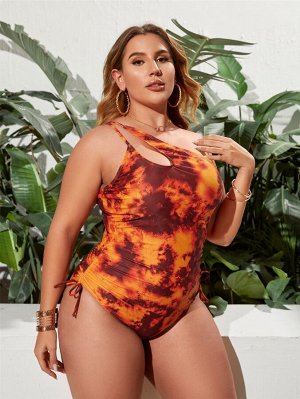 Женский слитный купальник Plus Size